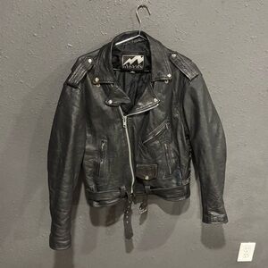 Storm Riders Heavy Black Leather Jacket